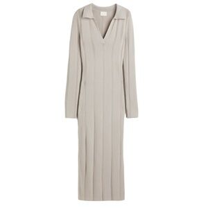 H&M Rib Knit Dress Light Beige